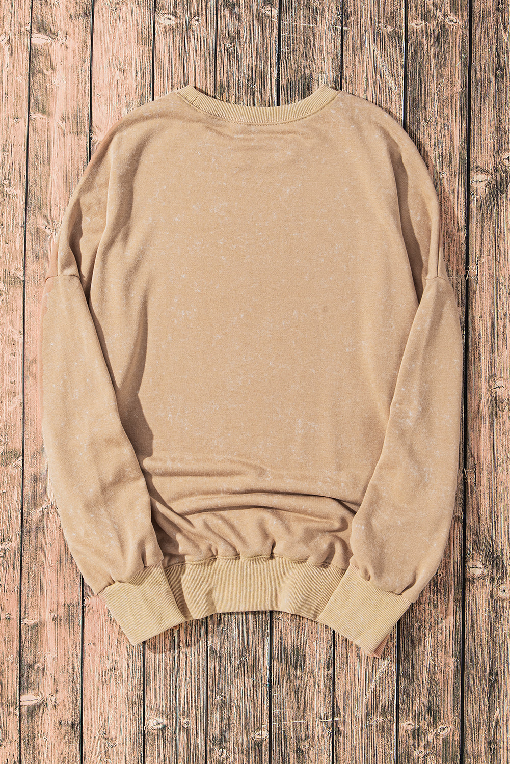 Khaki Drop Shoulder Ribbed Trim Oversized Sweatshirt Sweatshirts & Hoodies JT's Designer Fashion