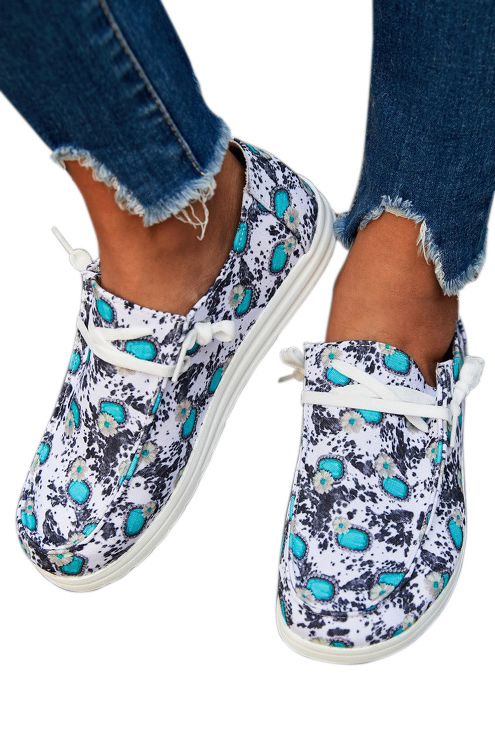 Blue Sunflower Slip On Shoes Women's Shoes JT's Designer Fashion