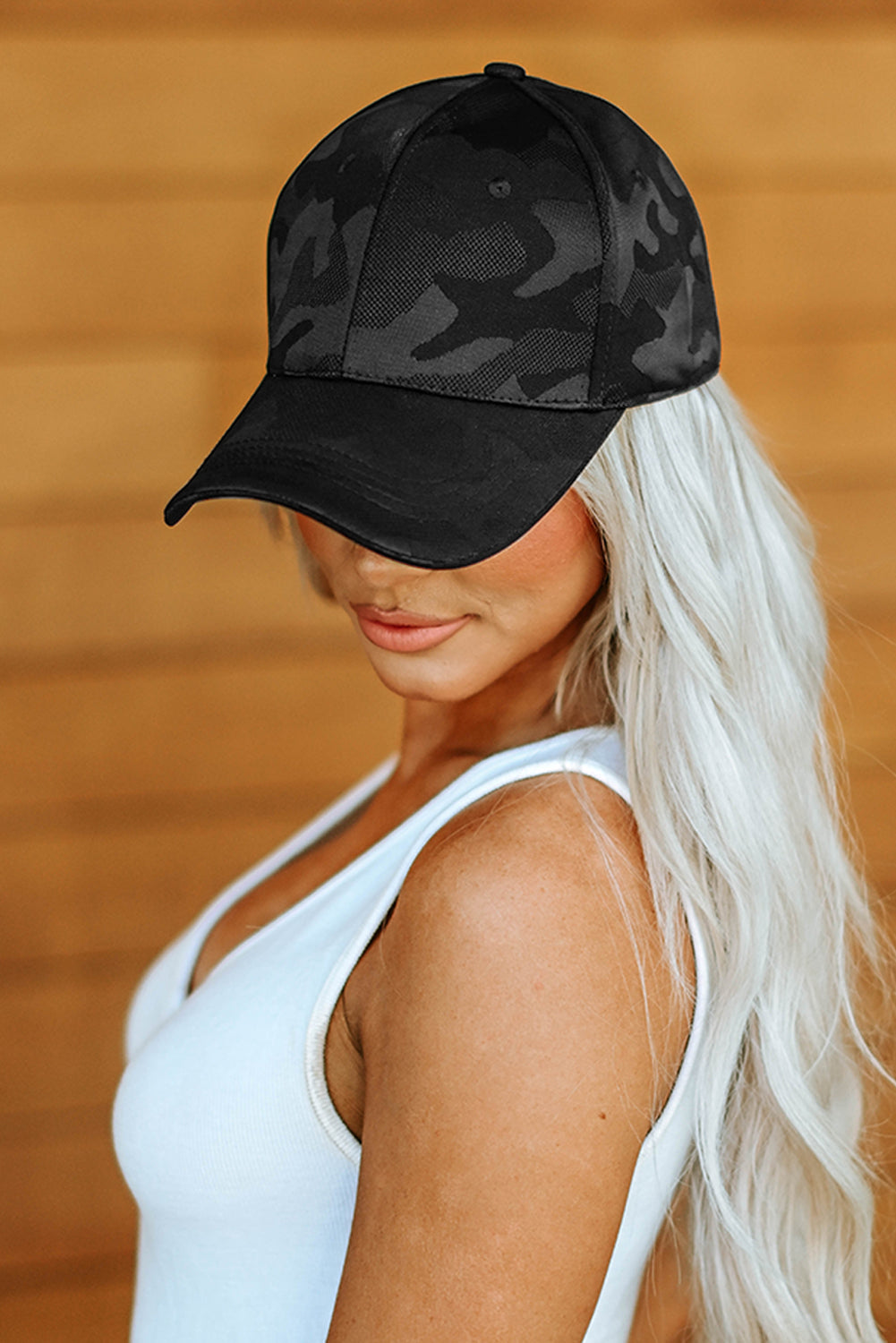 Black Camouflage Korean Style Peaked Cap Hats & Caps JT's Designer Fashion