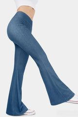 Sail Blue Crossover High Waist Fit and Flare Jeans Bottoms JT's Designer Fashion