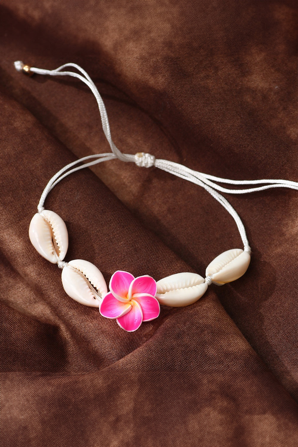 White Flower Seashell Adjustable Bracelet Jewelry JT's Designer Fashion