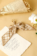 Smoke Gray Checkered Flower Bow Knot Keychain Other Accessories JT's Designer Fashion