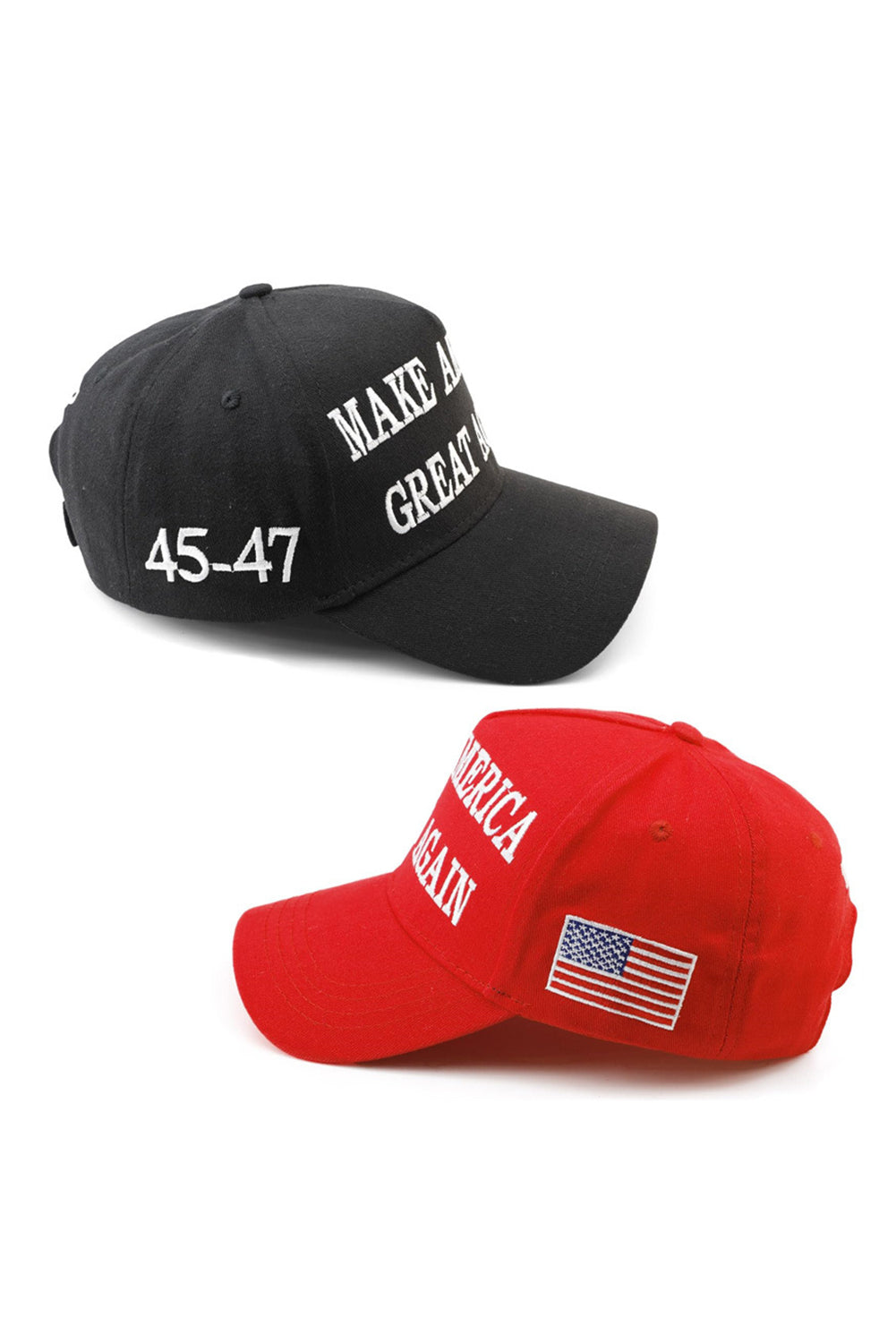 Fiery Red MAKE AMERICA GREAT AGAIN Embroidered Peaked Cap Hats & Caps JT's Designer Fashion