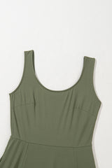 Four Leaf Clover Sleeveless Scoop Neck Flared Split Midi Dress Midi Dresses JT's Designer Fashion