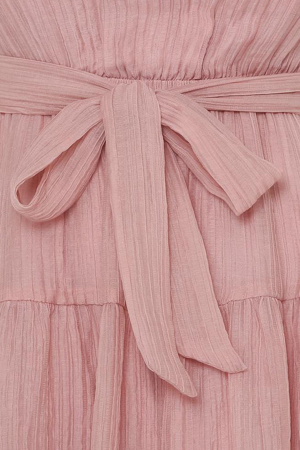 Pink Frilled Neck Sleeveless Tiered Tulle Dress Mini Dresses JT's Designer Fashion