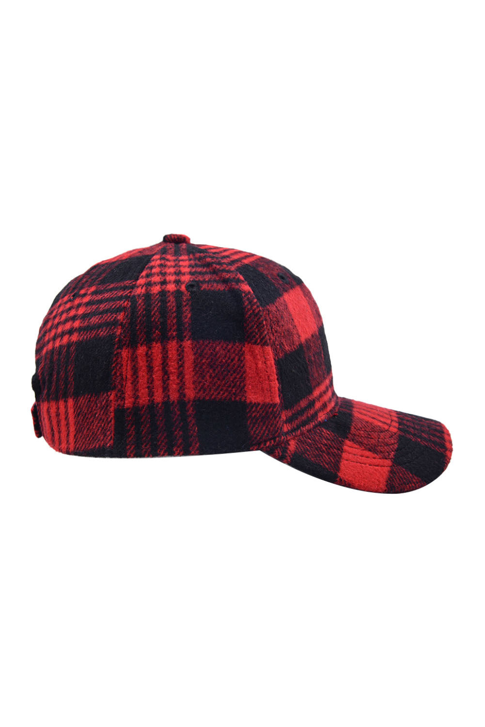 Fiery Red Plaid Print Adjustable Baseball Cap Hats & Caps JT's Designer Fashion