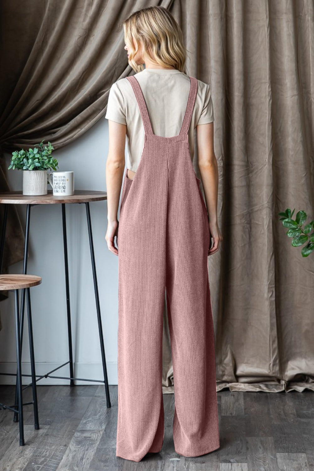 Heimish Full Size Ribbed Front Pocket Sleeveless Jumpsuit Jumpsuits & Rompers JT's Designer Fashion