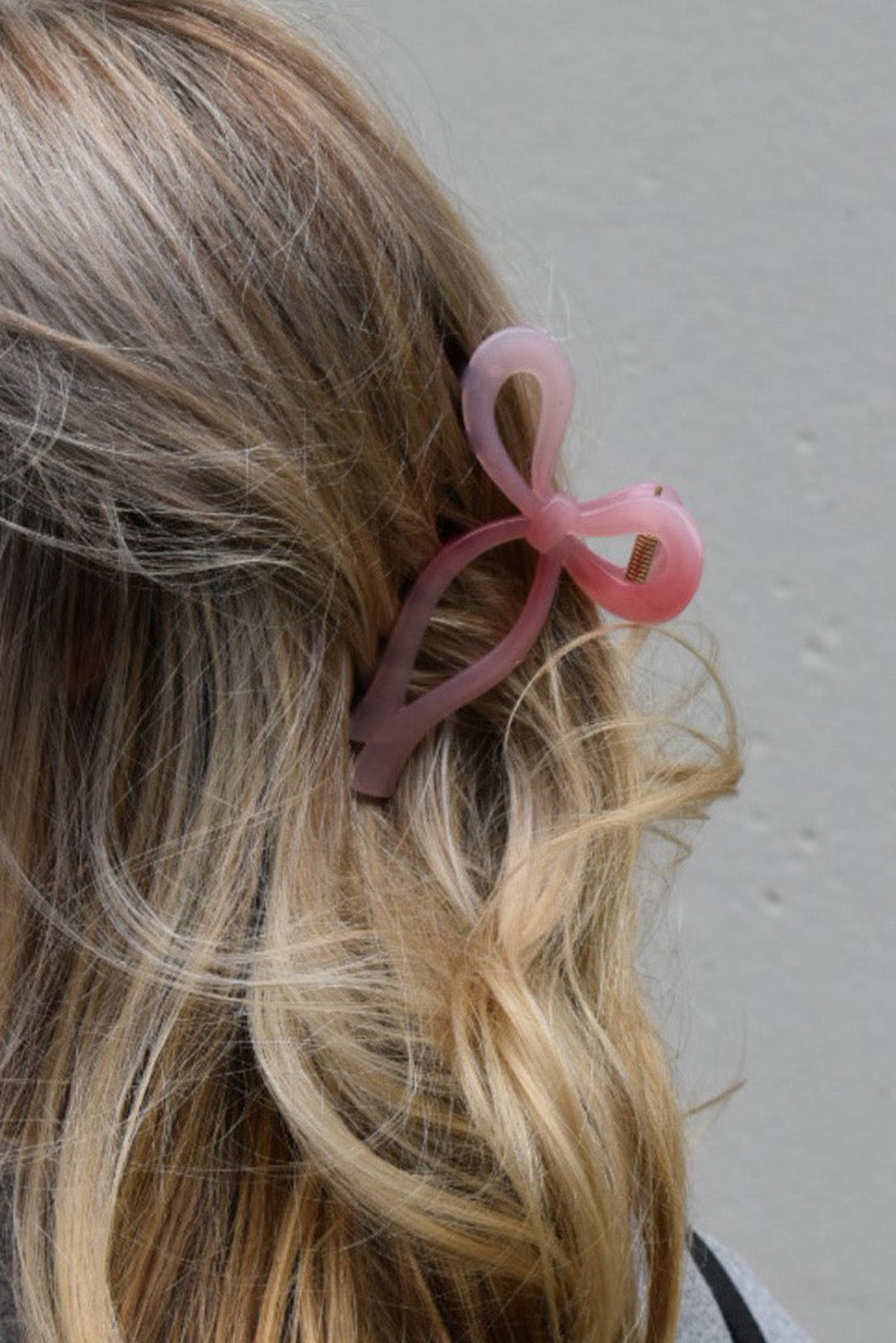 Pink Long Tail Bow Knot Shape Claw Clip Headwear JT's Designer Fashion