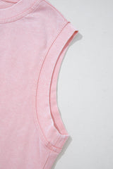 Light Pink 2 Pieces Mineral Wash Cotton Tank Top Lined Split Skirt Set Two Piece Dresses JT's Designer Fashion