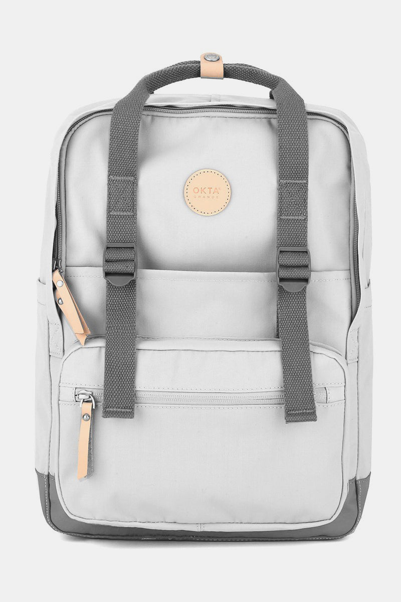 Himawari Waterproof Canvas Backpack Bag with Side Pockets Light Gray One Size Backpacks JT's Designer Fashion