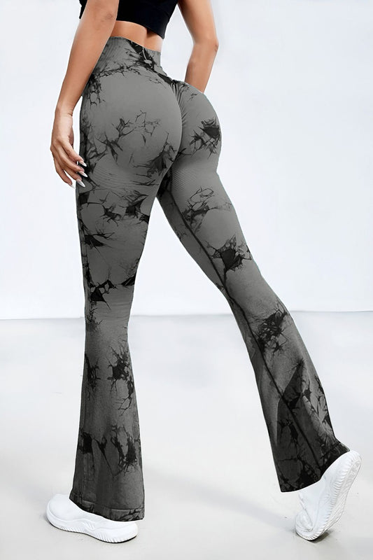Tie-Dye High Waist Active Leggings Dark Gray Leggings JT's Designer Fashion