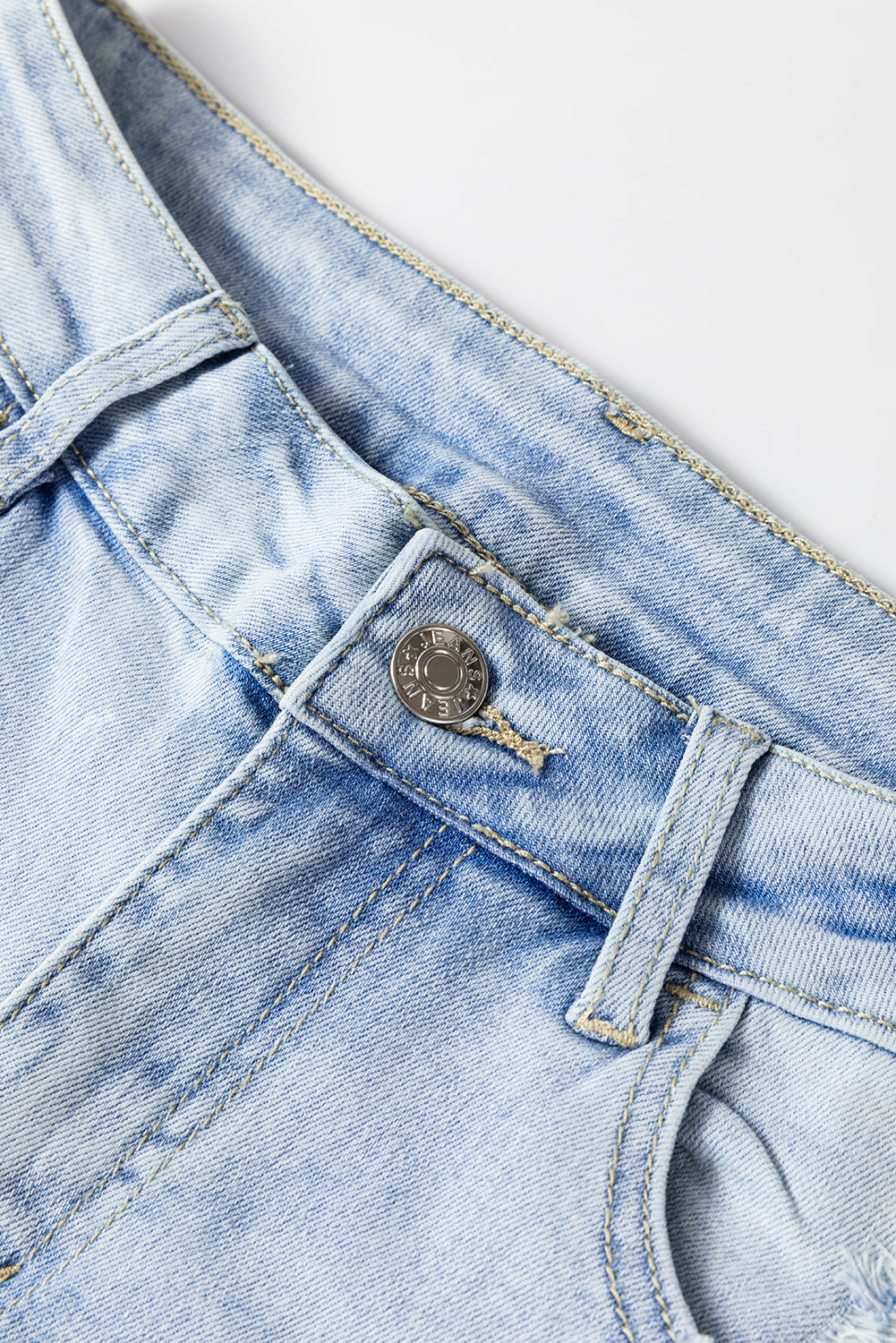 Beau Blue Vintage Light Wash Distressed Flare Jeans Jeans JT's Designer Fashion