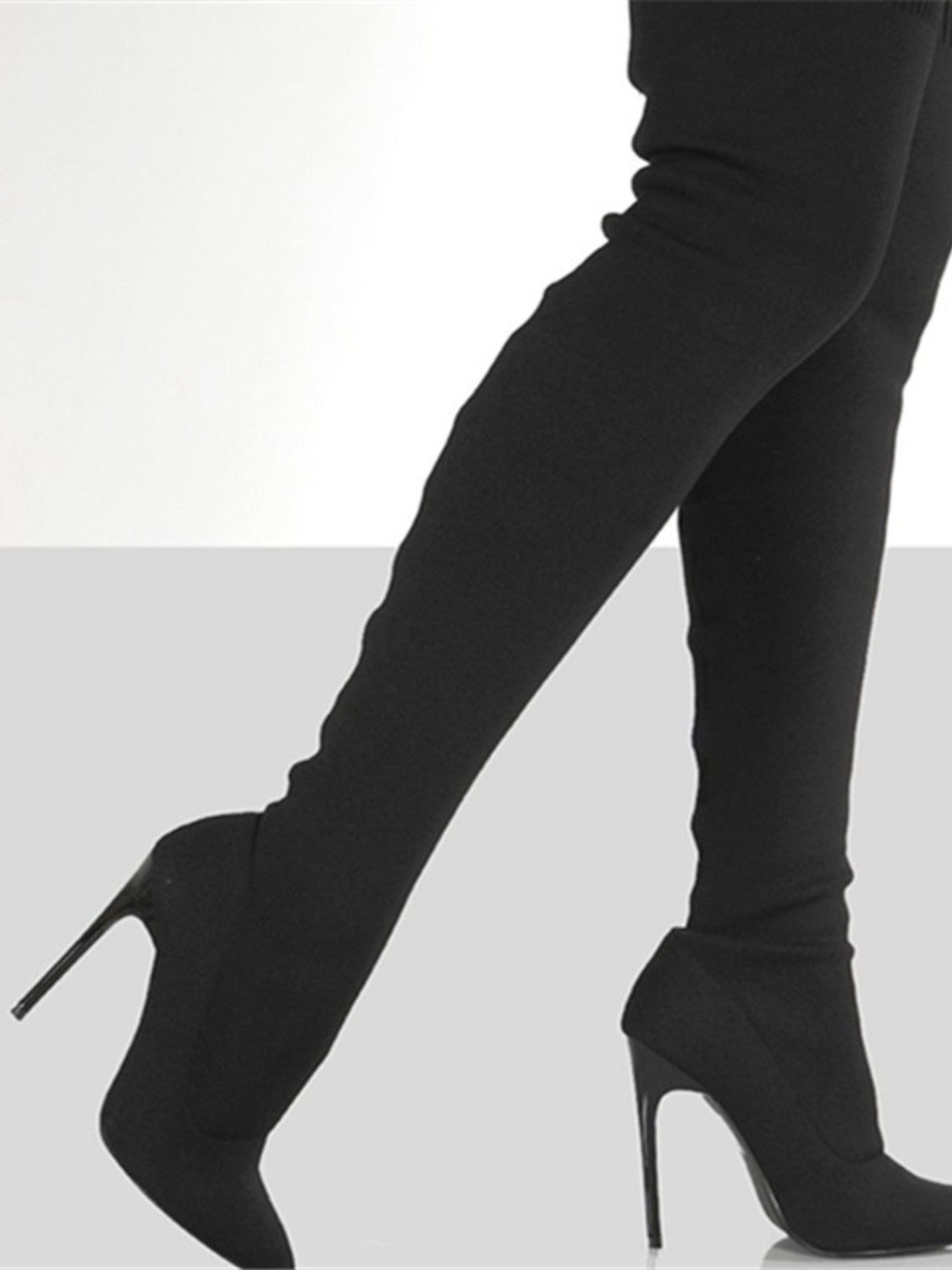 Point Toe Over Knee Stiletto Boots Boots JT's Designer Fashion