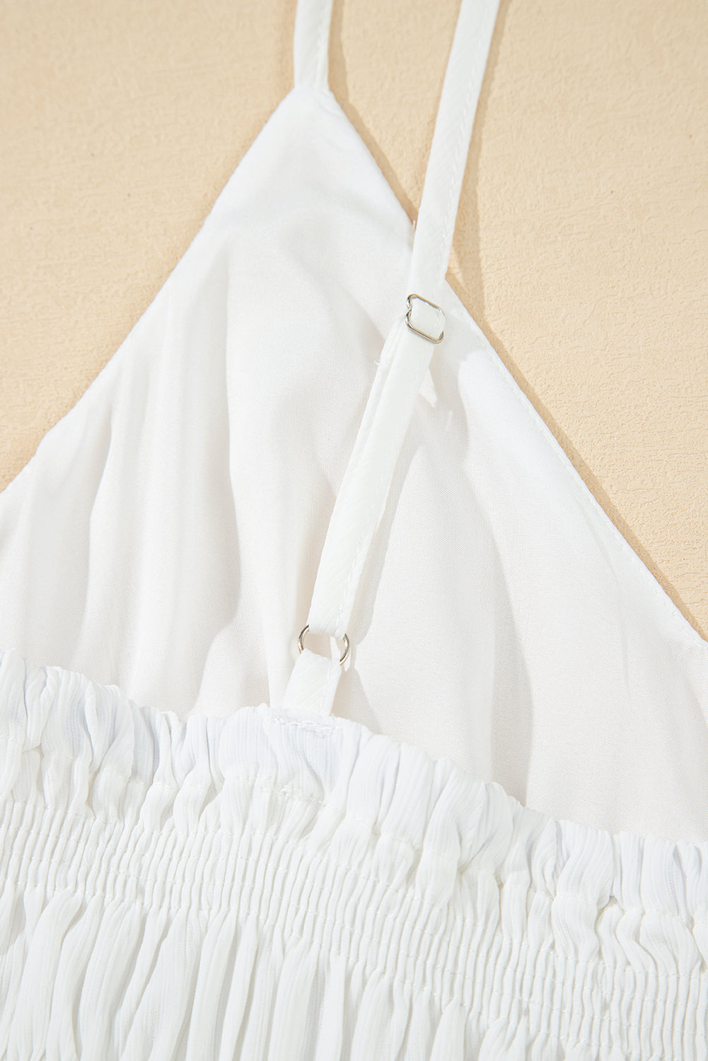 White Spaghetti Straps High Waist Elegant Long Dress Maxi Dresses JT's Designer Fashion