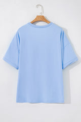 Myosotis TEXAS Bow Graphic Half Sleeve Drop Shoulder Loose Tee Graphic Tees JT's Designer Fashion