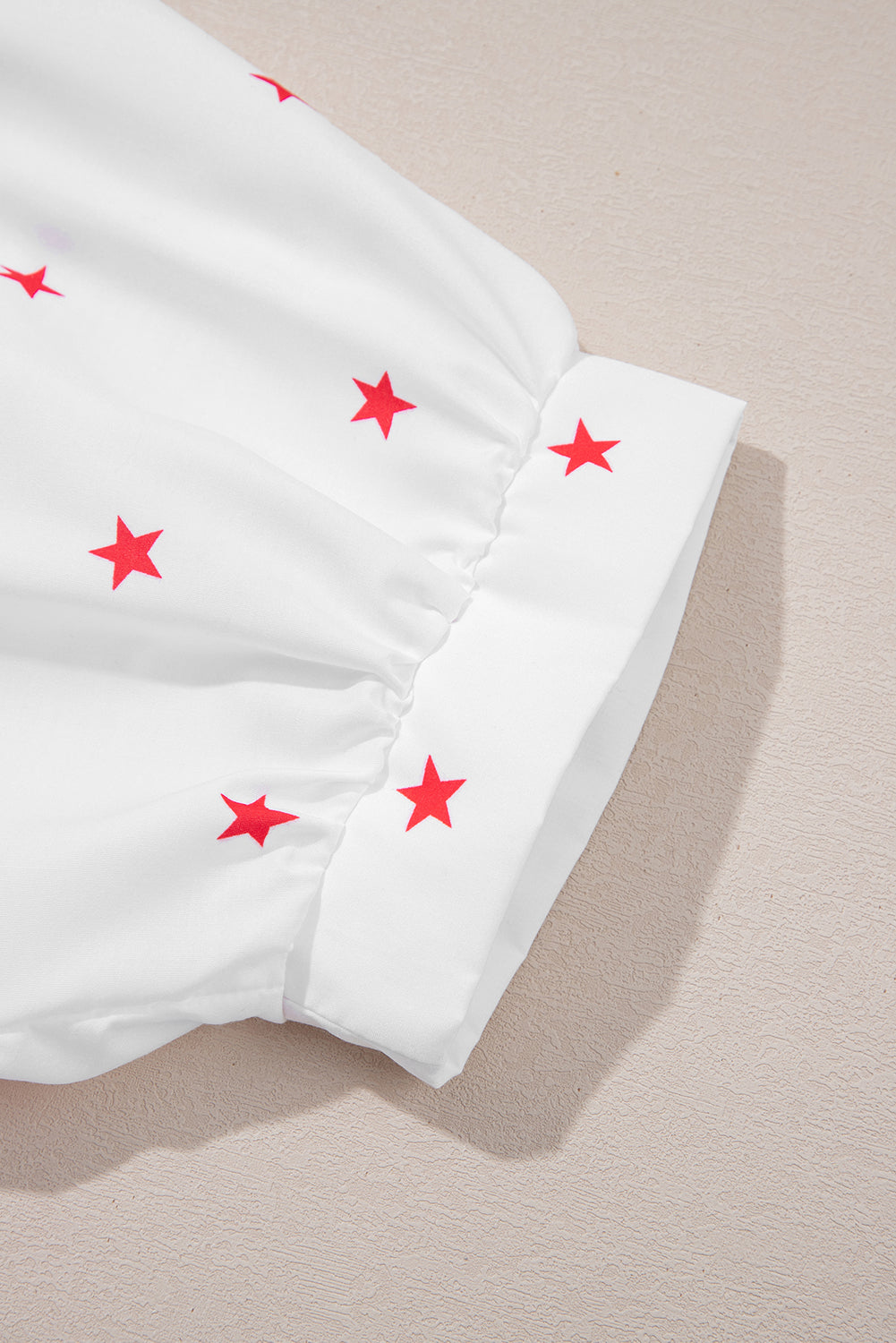 White Red Little Stars Printed Loose Half Sleeve Shirt Pre Order Tops JT's Designer Fashion