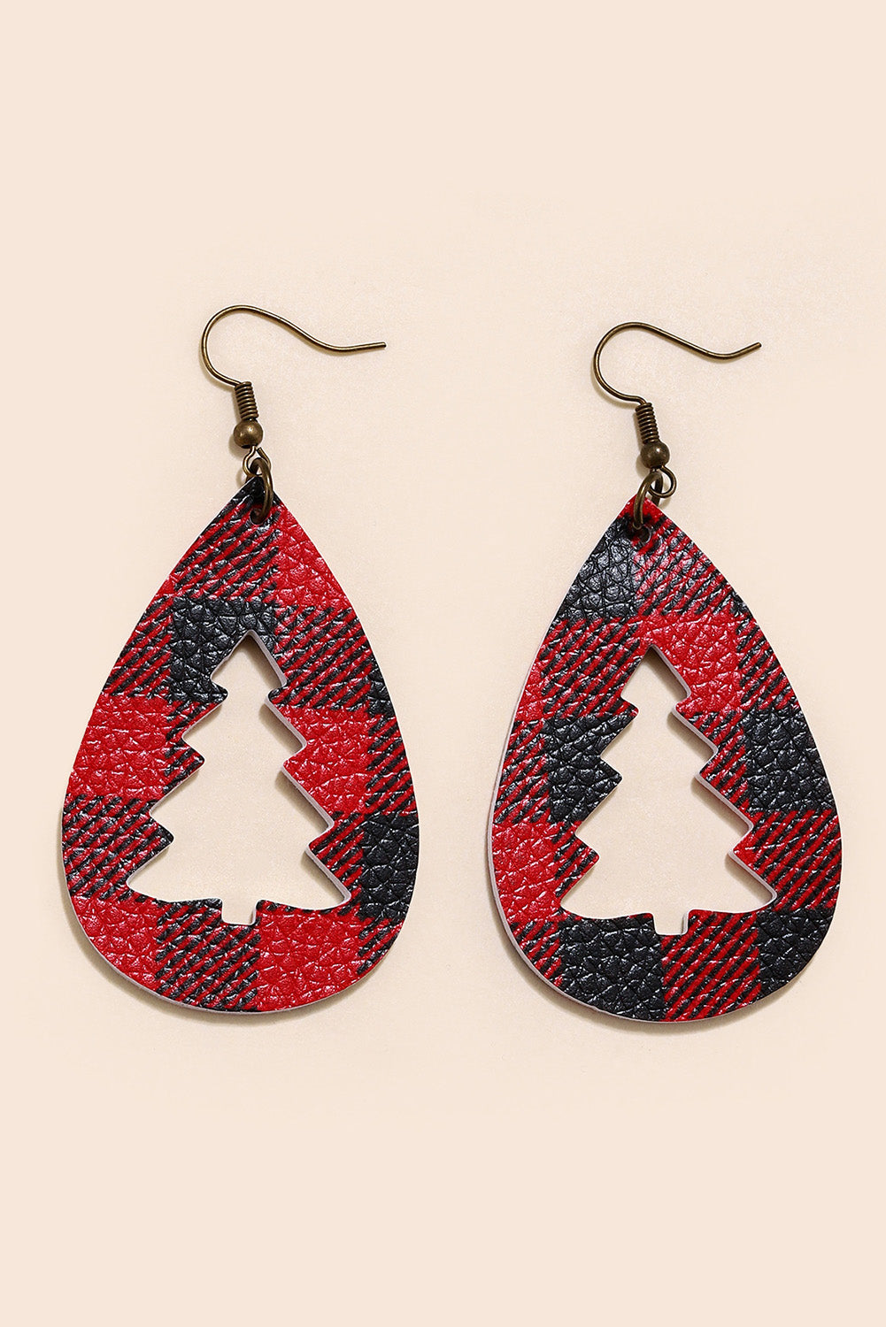 Plaid Christmas Tree Shape Drop Earrings Jewelry JT's Designer Fashion