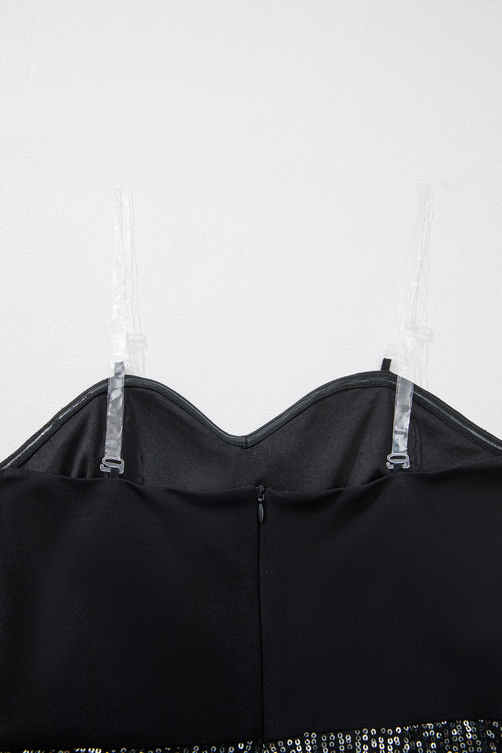 Black Sequined Tube Top Waist Knot Wide Leg Jumpsuit Jumpsuits & Rompers JT's Designer Fashion