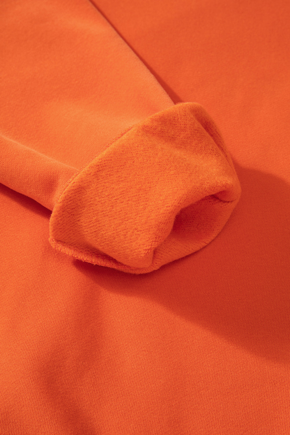 Russet Orange Solid Fleece Lined Drop Shoulder Terry Sweatshirt Sweatshirts & Hoodies JT's Designer Fashion