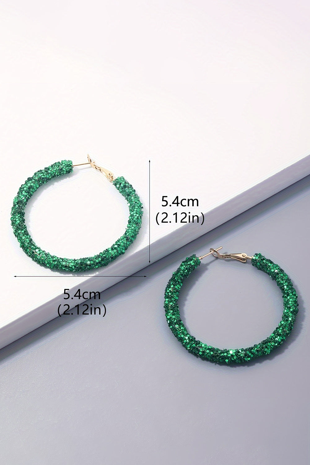 Dark Green St. Patricks Fashion Daring Sequin Loop Earrings Jewelry JT's Designer Fashion