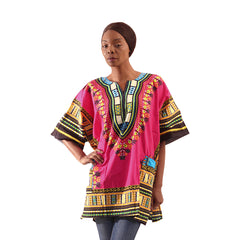 Vibrant African Dashiki with Front Pockets – Bold, Comfortable & Stylish (XL-6X) Red Blouses & Shirts JT's Designer Fashion