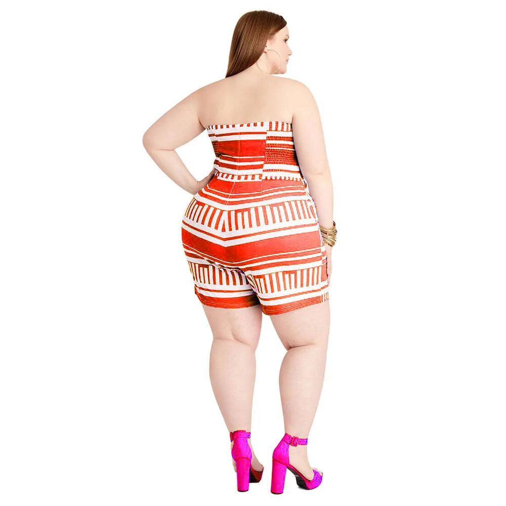 Sexy Plus Size Stretchy One-Piece Romper for Women Jumpsuits & Rompers JT's Designer Fashion