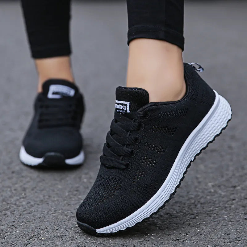 Women Flat Shoes Sneakers A08Black Women's Shoes JT's Designer Fashion