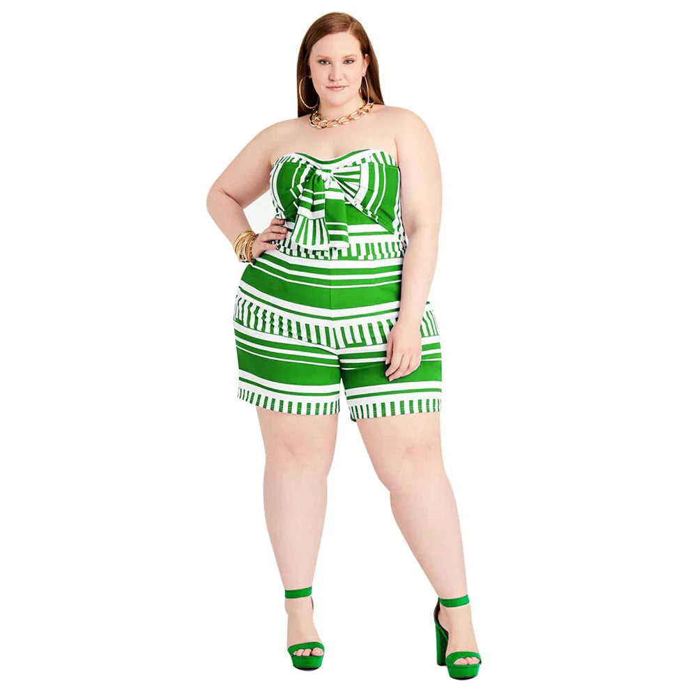 Sexy Plus Size Stretchy One-Piece Romper for Women Jumpsuits & Rompers JT's Designer Fashion