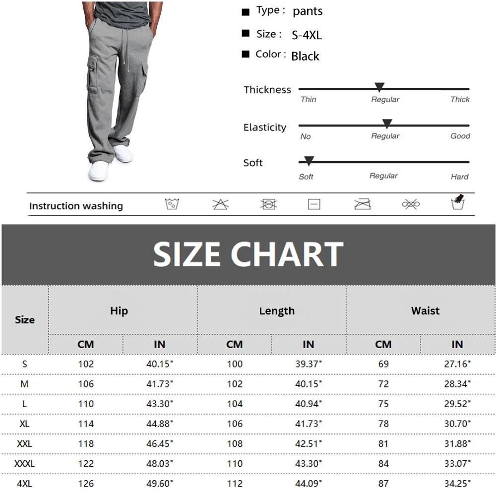 Mens Pocket Casual Trousers Men's Pants JT's Designer Fashion