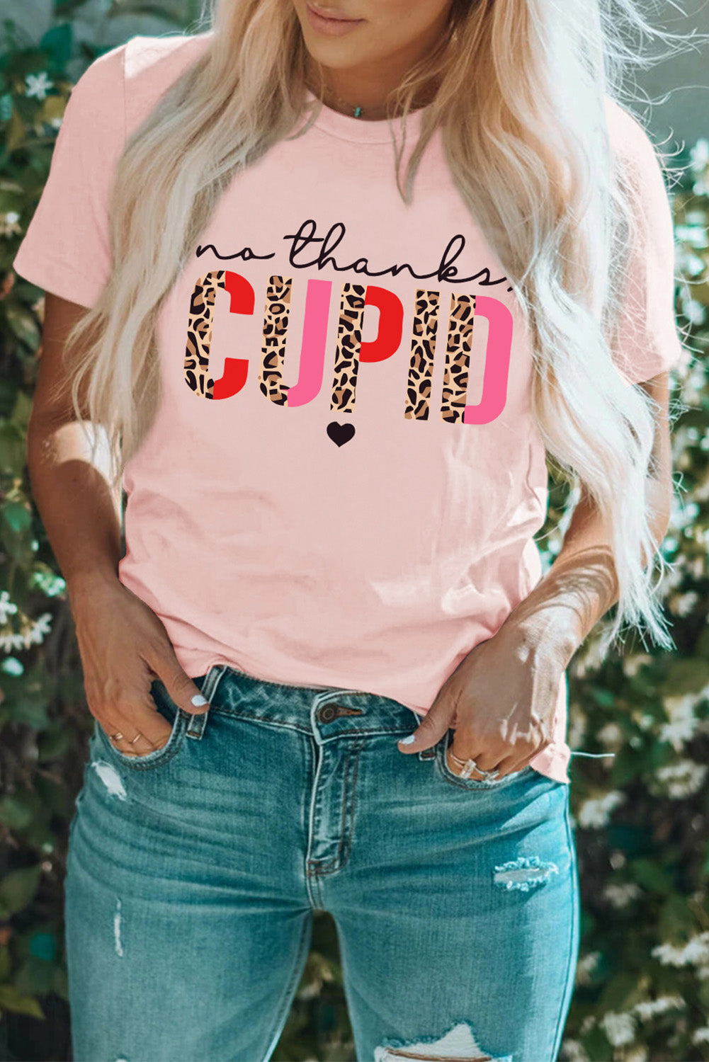 Pink No Thanks Cupid: The Perfect Anti-Valentine's Day Tee JT's Designer Fashion