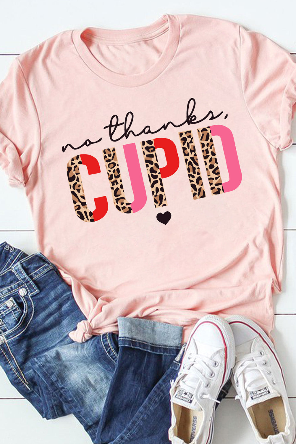 Pink No Thanks Cupid: The Perfect Anti-Valentine's Day Tee JT's Designer Fashion