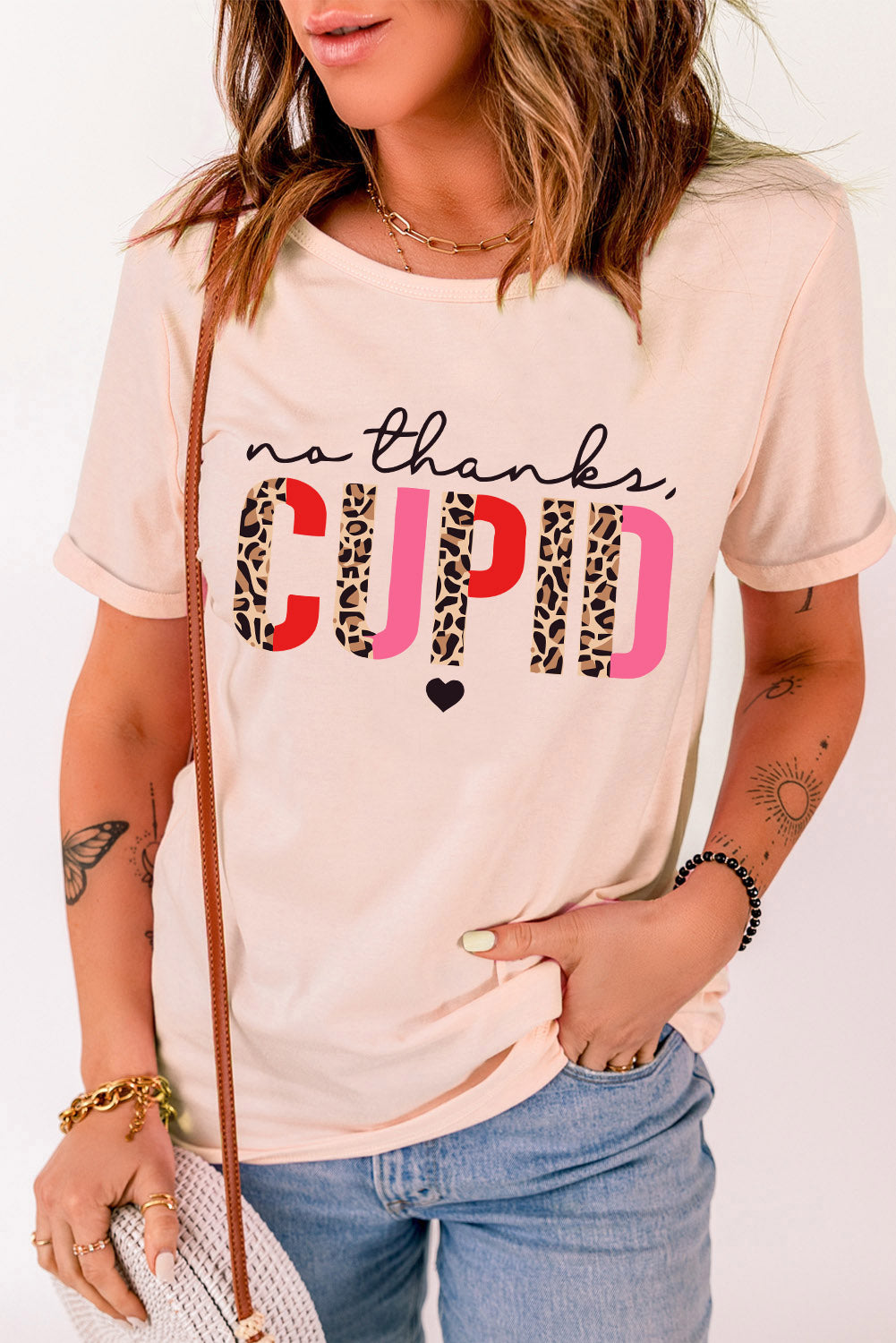 Pink No Thanks Cupid: The Perfect Anti-Valentine's Day Tee JT's Designer Fashion