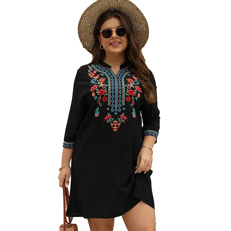 Boho Embroidered Casual Dress for Women Mini Dresses JT's Designer Fashion