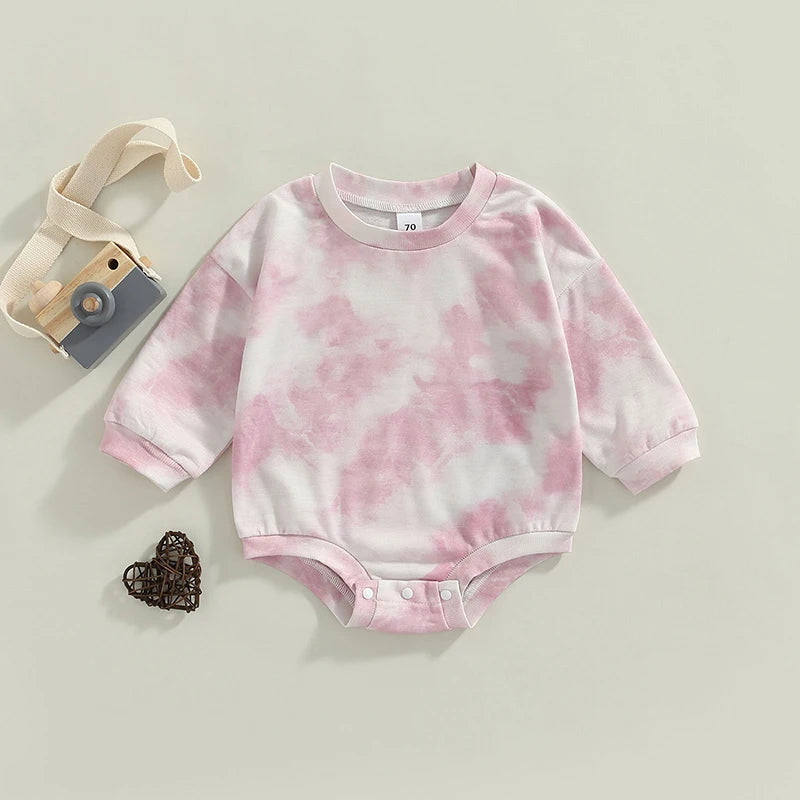 Baby Girls Boys Tie-Dye Romper Long Sleeve Kids Sets JT's Designer Fashion