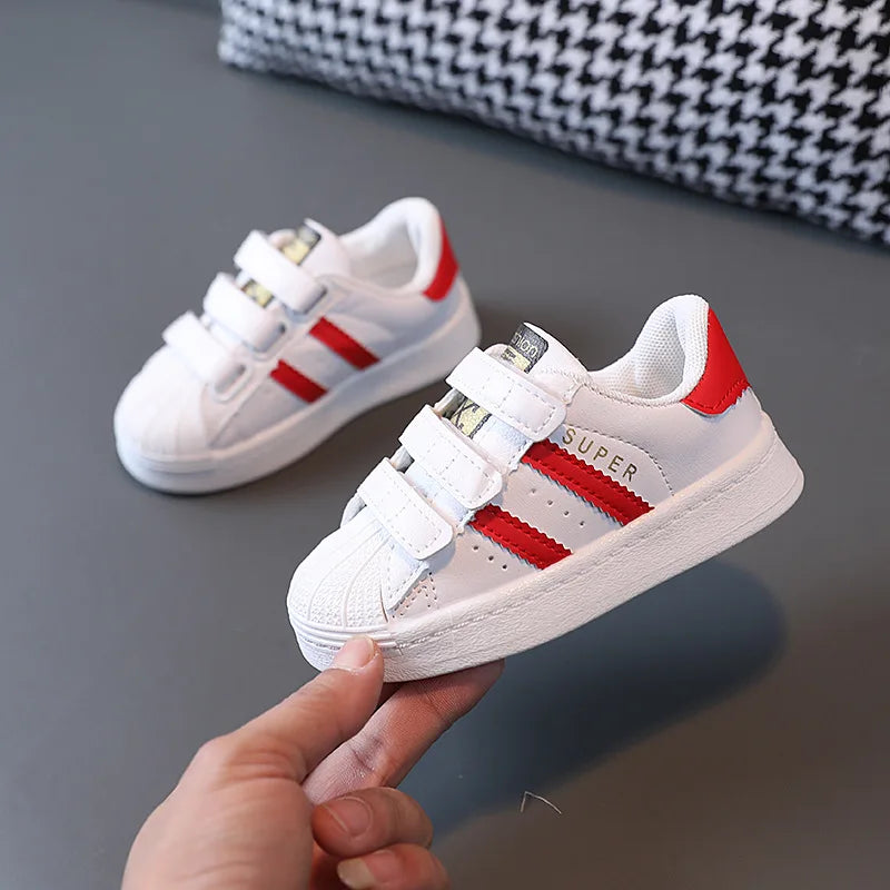 Children's White Non-slip Sneakers Red Children's Apparel JT's Designer Fashion