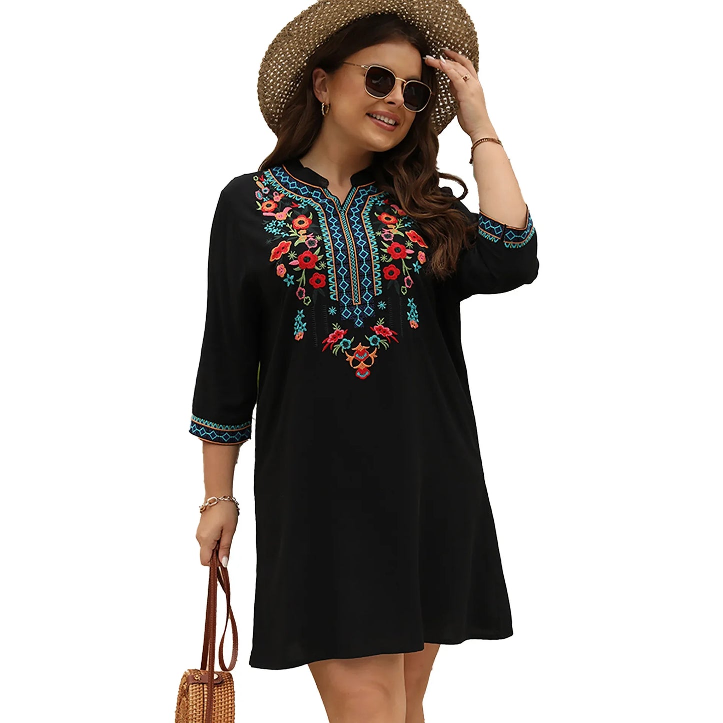 Boho Embroidered Casual Dress for Women Mini Dresses JT's Designer Fashion