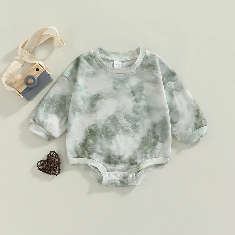 Baby Girls Boys Tie-Dye Romper Long Sleeve Kids Sets JT's Designer Fashion