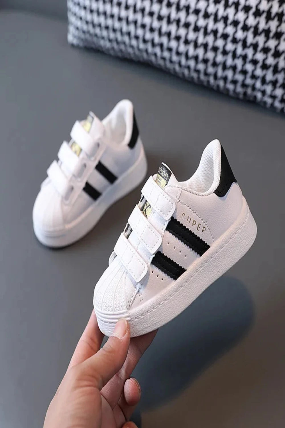 Children's White Non-slip Sneakers black Children's Apparel JT's Designer Fashion