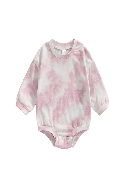 Baby Girls Boys Tie-Dye Romper Long Sleeve Pink Kids Sets JT's Designer Fashion