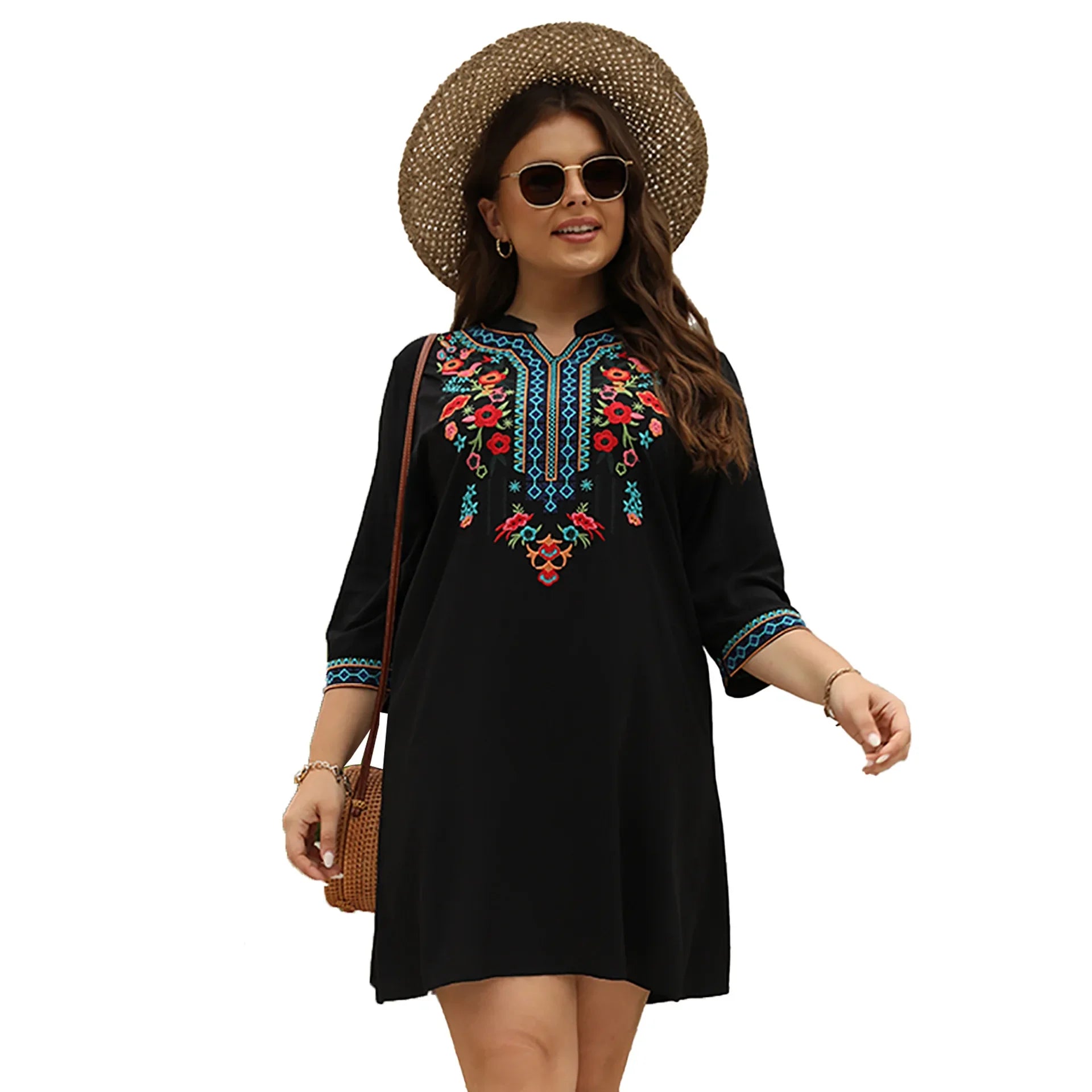 Boho Embroidered Casual Dress for Women Mini Dresses JT's Designer Fashion