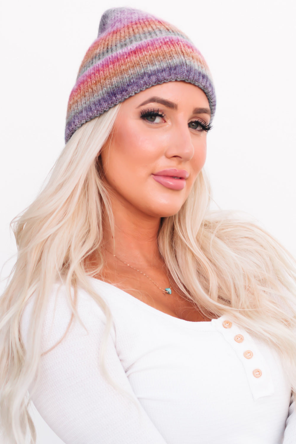 Multicolor Tie Dye Cuffed Beanie Hats & Caps JT's Designer Fashion