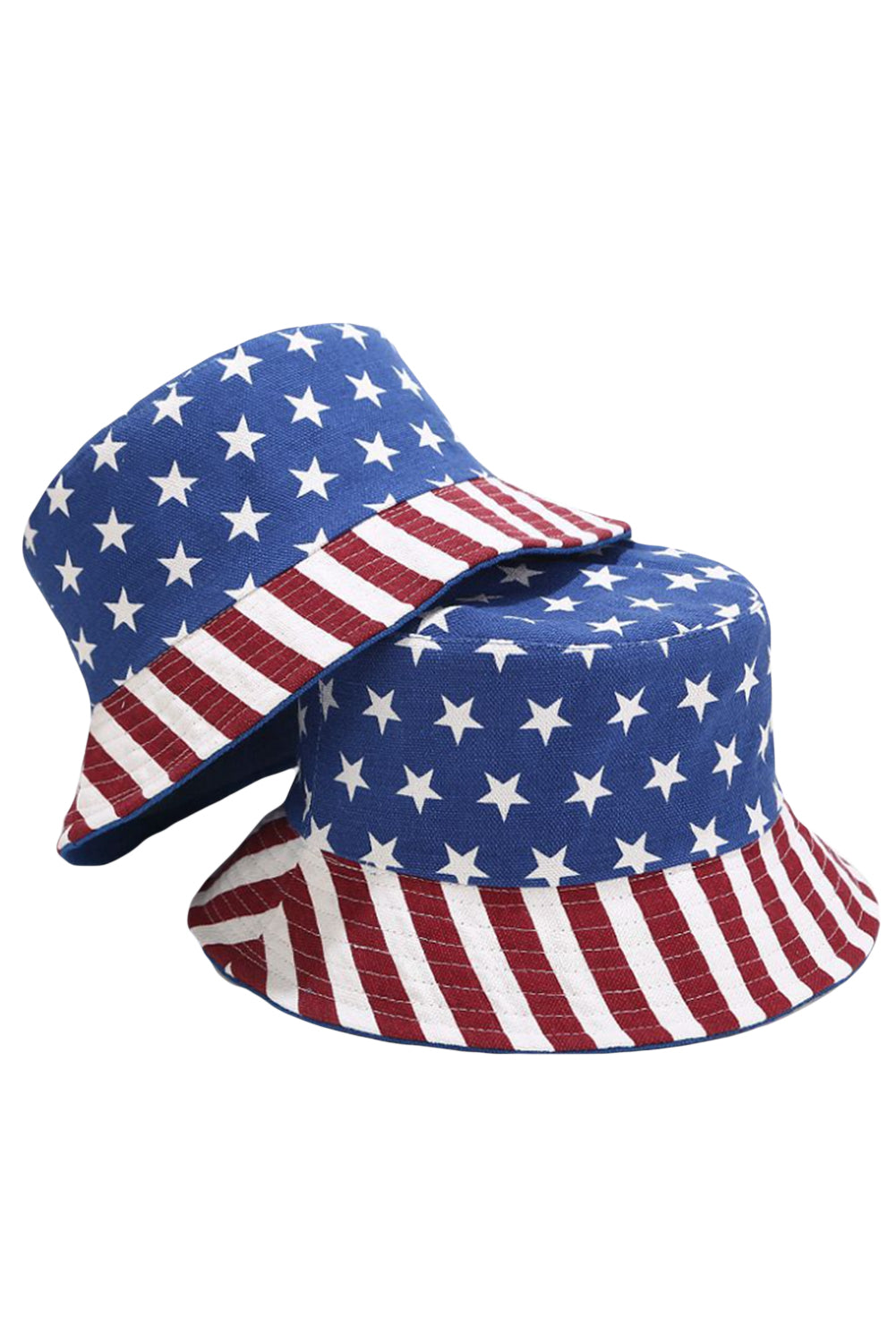 Multicolor Stars and Stripes Flag Print Casual Bucket Hat Hats & Caps JT's Designer Fashion