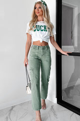 White LUCKY Printed Round Neck St Patricks T Shirt Graphic Tees JT's Designer Fashion