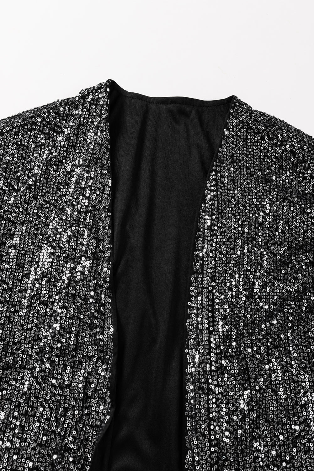 Silvery Sequin 3/4 Sleeve Kimono Kimonos JT's Designer Fashion