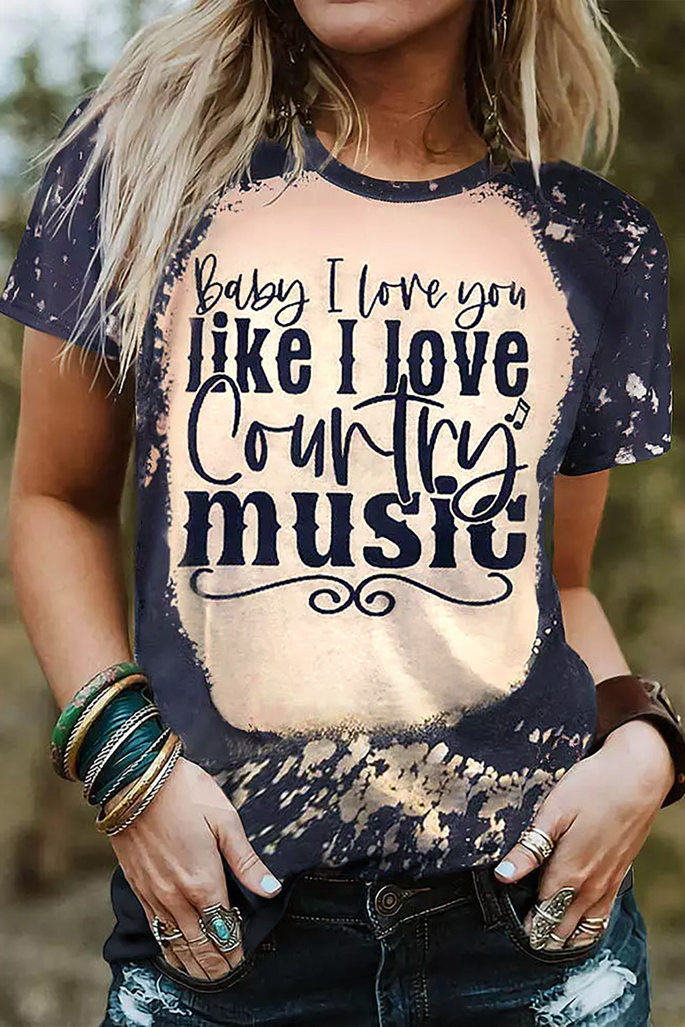 Black Baby I Love You Like I Love t Country music Graphic Tee Graphic Tees JT's Designer Fashion