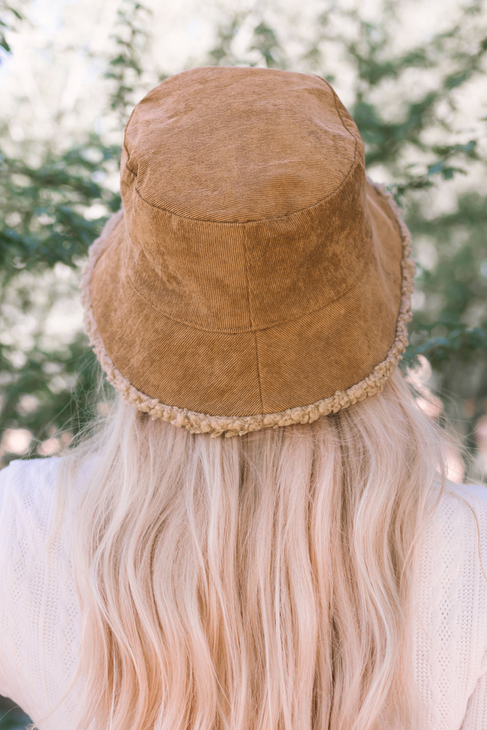 Brown Corduroy Sherpa Reversible Bucket Hat Hats & Caps JT's Designer Fashion