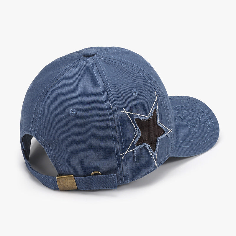 Adjustable Star Raw Hem Cap Hats & Caps JT's Designer Fashion