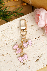 Pink Bow Knot Shape Charms Plated Alloy Keychain Other Accessories JT's Designer Fashion