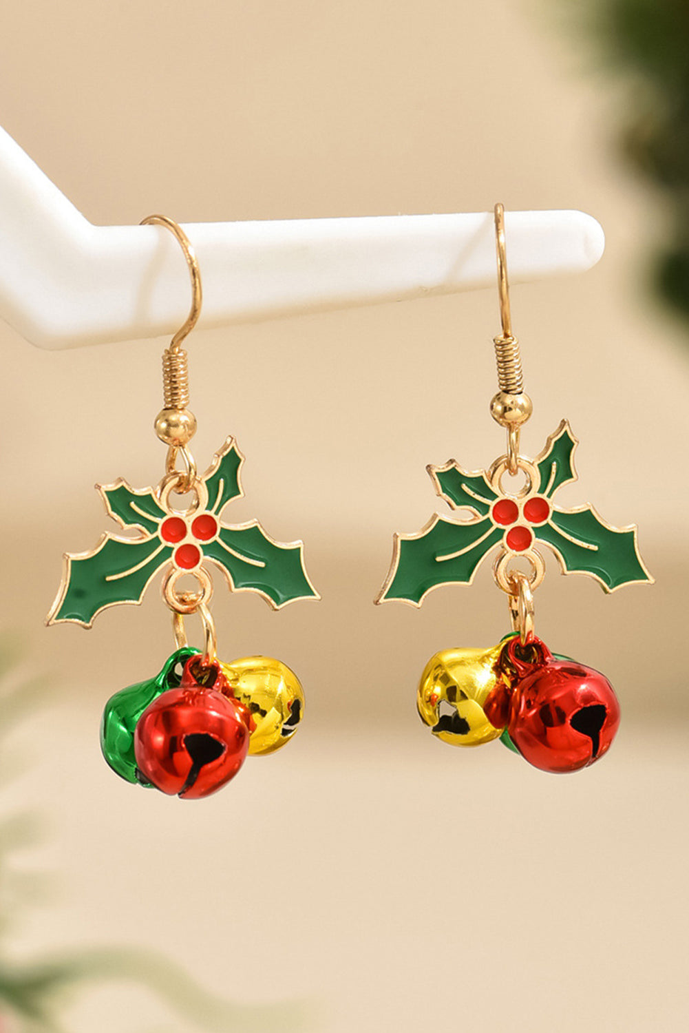 Gold Plated Christmas Jingle Bell Hook Earrings Jewelry JT's Designer Fashion