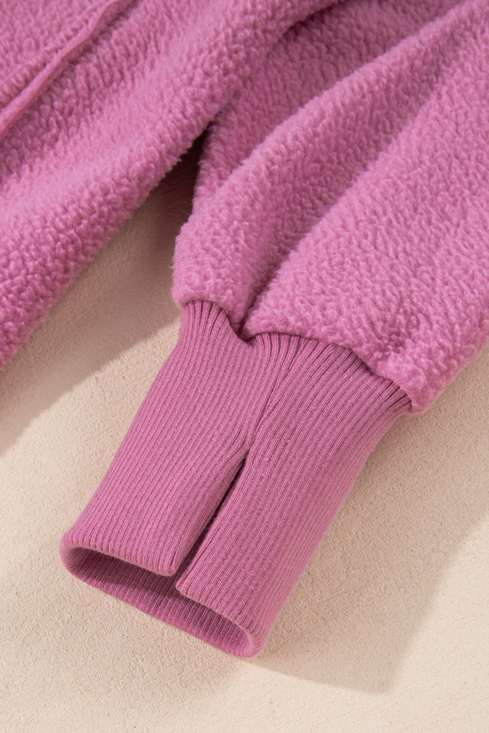 Bright Pink Sherpa Seamed Drop Shoulder Oversized Sweatshirt Sweatshirts & Hoodies JT's Designer Fashion